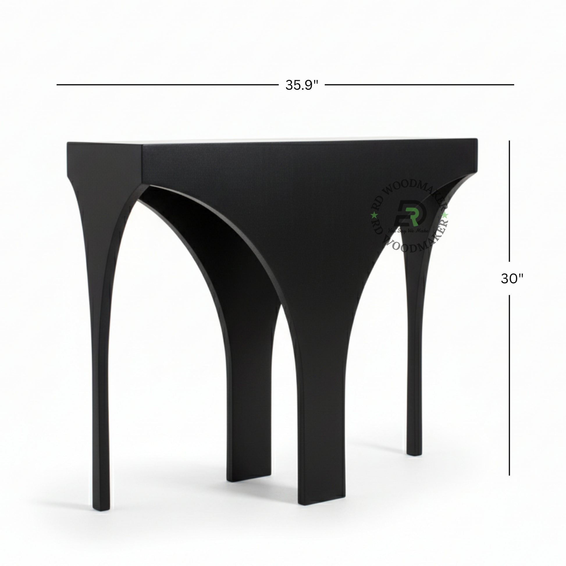 SCULPTED ARCH BASE BLACK CONSOLE TABLE