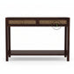 CANE DRAWER STORAGE WOODEN CONSOLE TABLE WITH SHELF