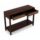 CANE DRAWER STORAGE WOODEN CONSOLE TABLE WITH SHELF