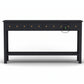 MULTI DRAWER LONG BLACK CONSOLE TABLE WITH SHELF