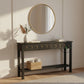 MULTI DRAWER LONG BLACK CONSOLE TABLE WITH SHELF
