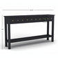 MULTI DRAWER LONG BLACK CONSOLE TABLE WITH SHELF