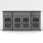 GLASS PANEL STORAGE GREY SIDEBOARD CONSOLE TABLE