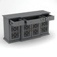 GLASS PANEL STORAGE GREY SIDEBOARD CONSOLE TABLE