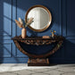 ROYAL CARVED ARCH PEDESTAL CONSOLE TABLE