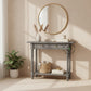 CLASSIC TURNED LEG GREY CONSOLE TABLE WITH DRAWERS