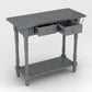 CLASSIC TURNED LEG GREY CONSOLE TABLE WITH DRAWERS