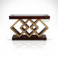 GEOMETRIC INTERLOCK WOODEN DESIGNER CONSOLE TABLE