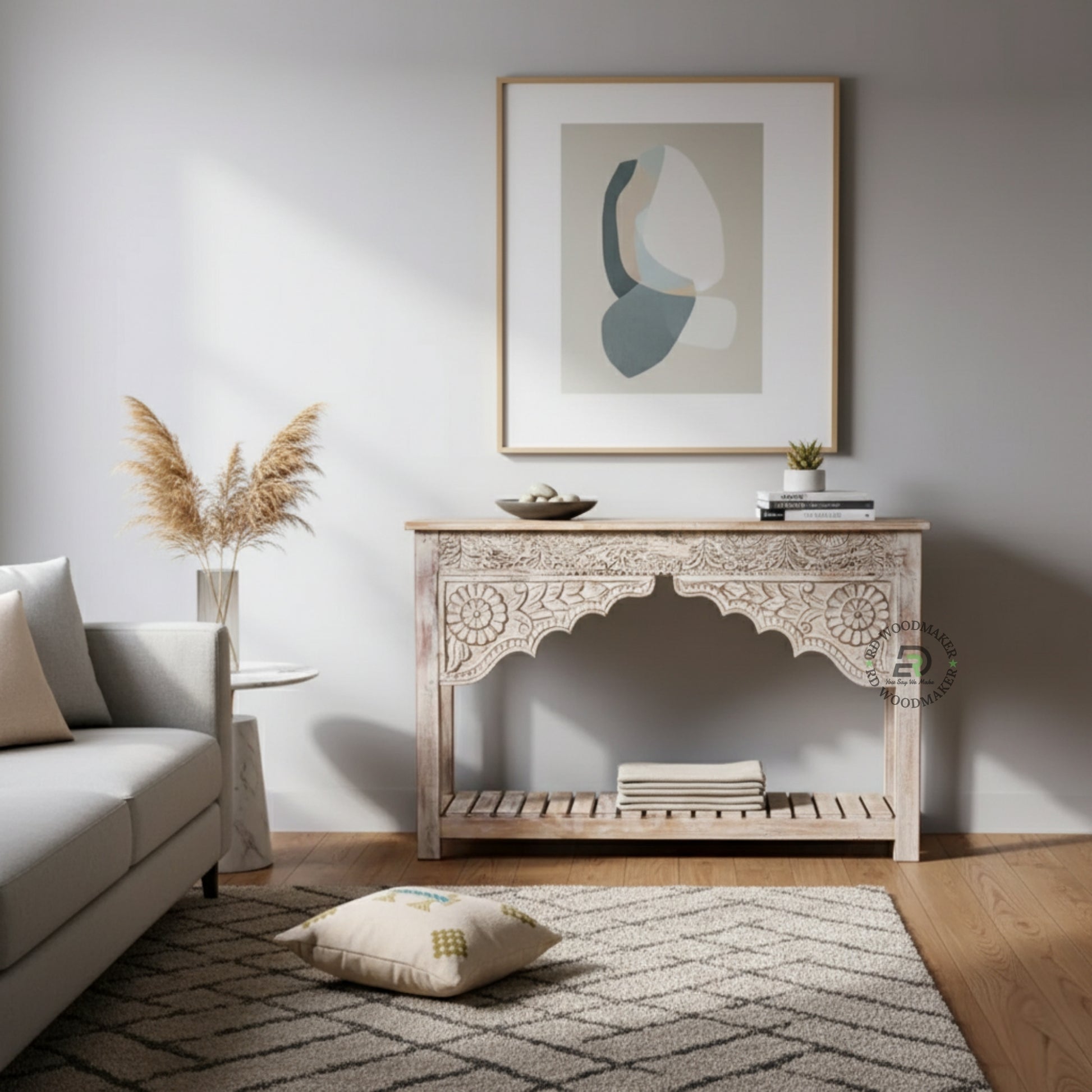 VINTAGE HANDCARVED ARCH CONSOLE TABLE