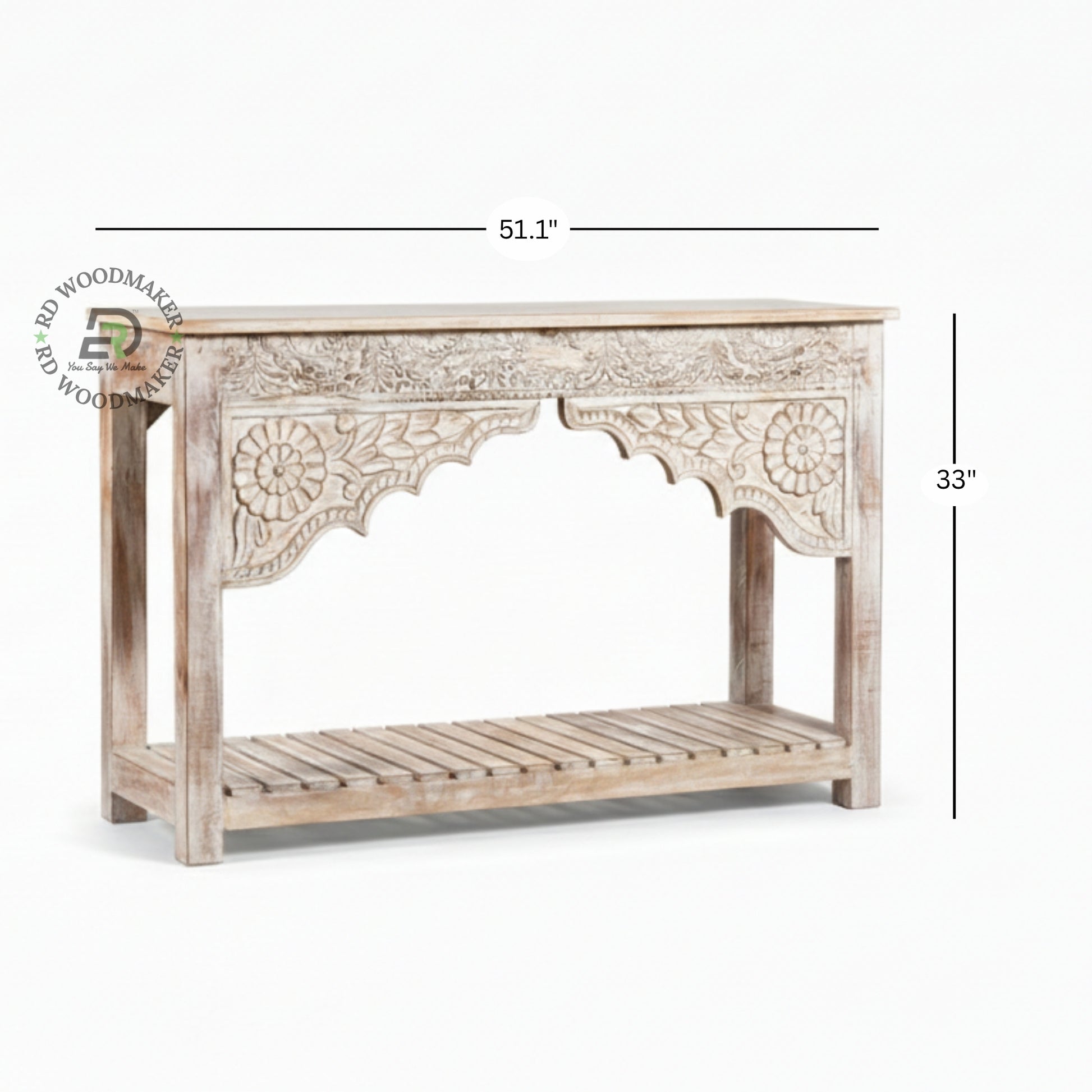 VINTAGE HANDCARVED ARCH CONSOLE TABLE