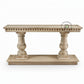 CLASSIC DOUBLE PEDESTAL NATURAL WOOD CONSOLE TABLE