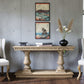 CLASSIC DOUBLE PEDESTAL NATURAL WOOD CONSOLE TABLE