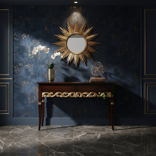 ROYAL CARVED GOLD ACCENT CONSOLE TABLE