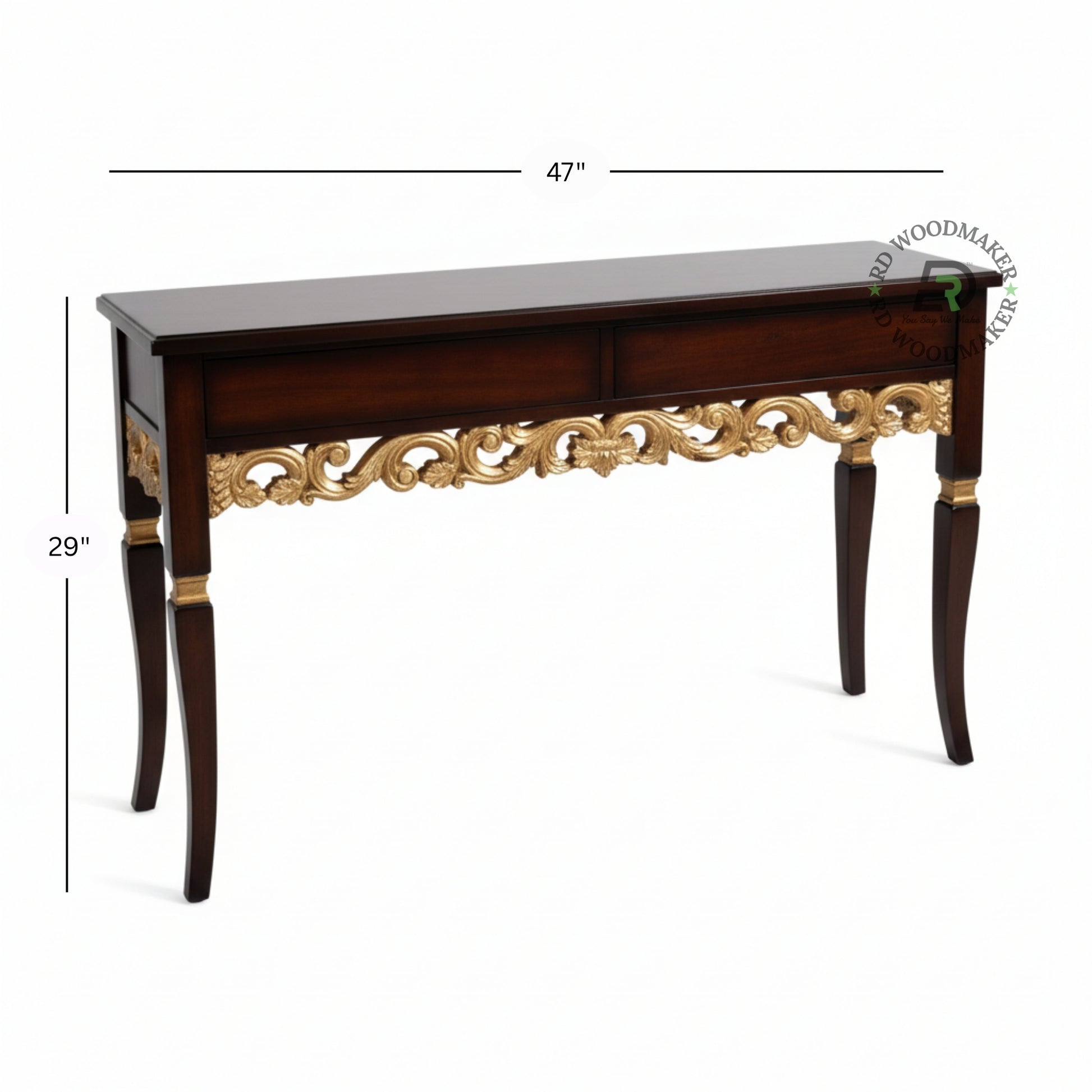 ROYAL CARVED GOLD ACCENT CONSOLE TABLE