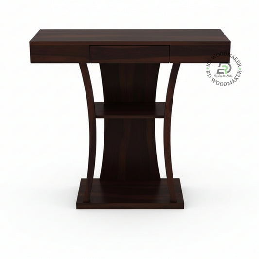 MODERN CURVED PEDESTAL STORAGE CONSOLE TABLE