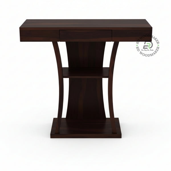 MODERN CURVED PEDESTAL STORAGE CONSOLE TABLE