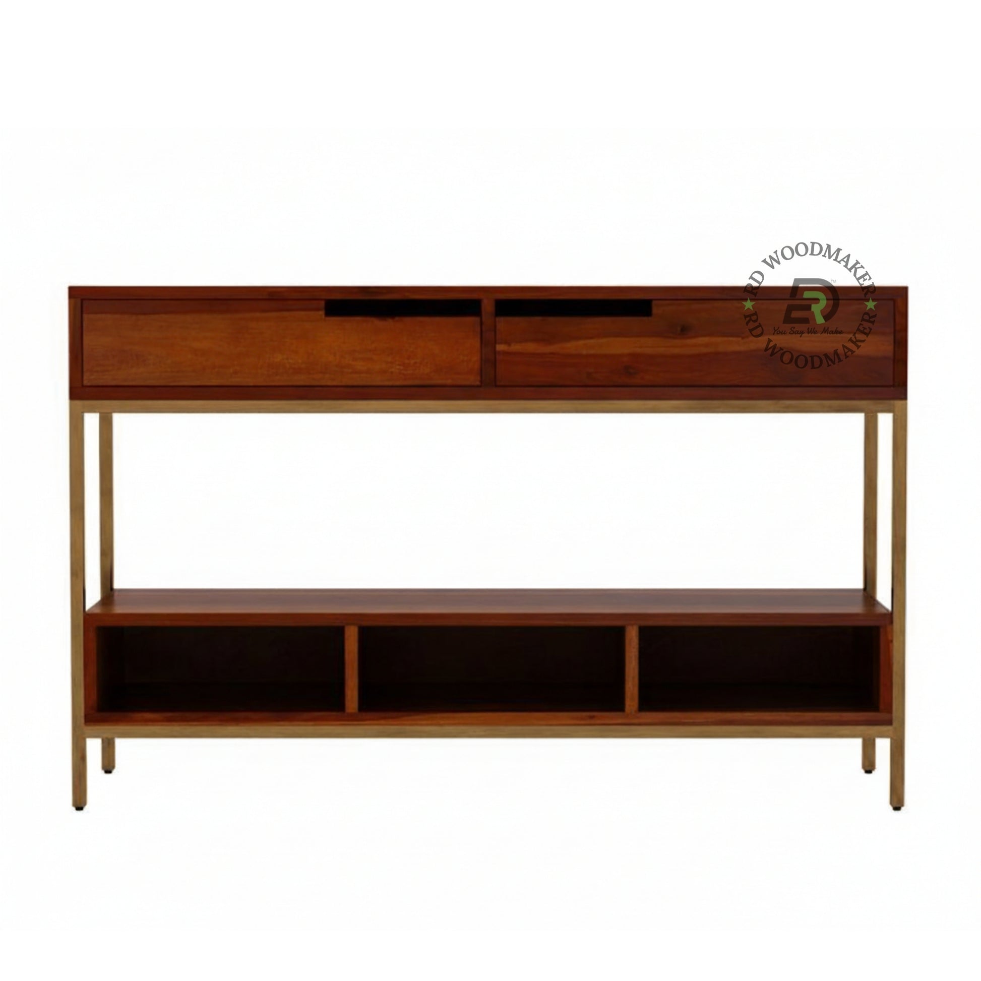 MODERN METAL FRAME STORAGE CONSOLE TABLE