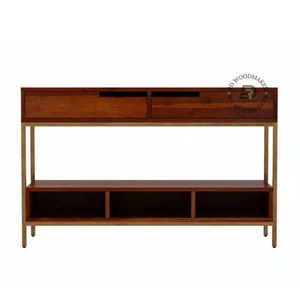 MODERN METAL FRAME STORAGE CONSOLE TABLE