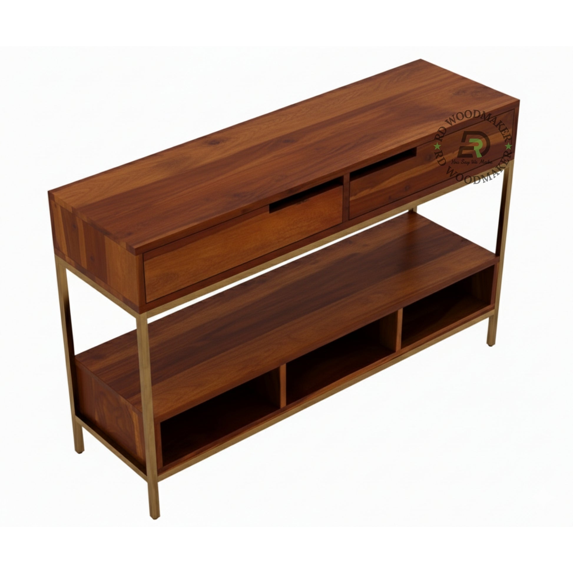 MODERN METAL FRAME STORAGE CONSOLE TABLE