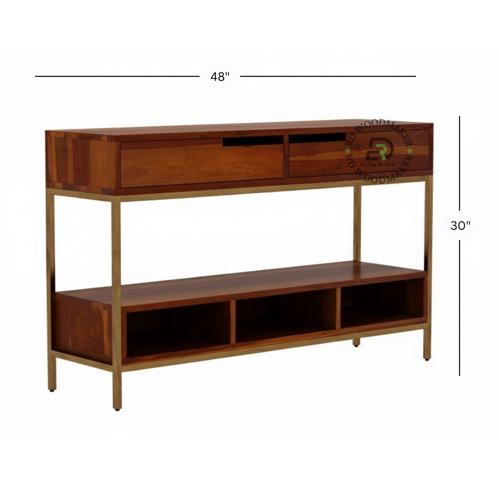 MODERN METAL FRAME STORAGE CONSOLE TABLE