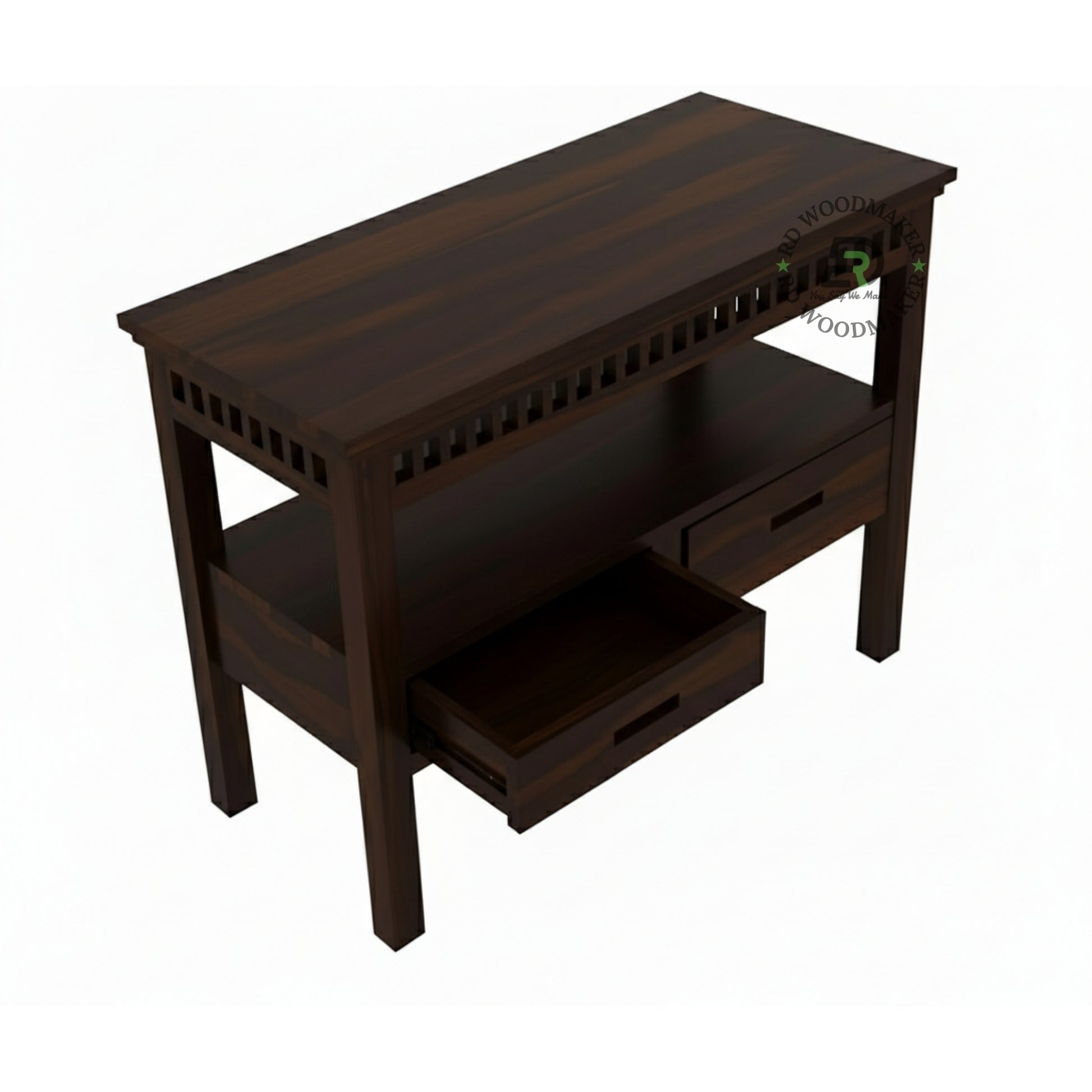 MODERN GRID PANEL STORAGE CONSOLE TABLE