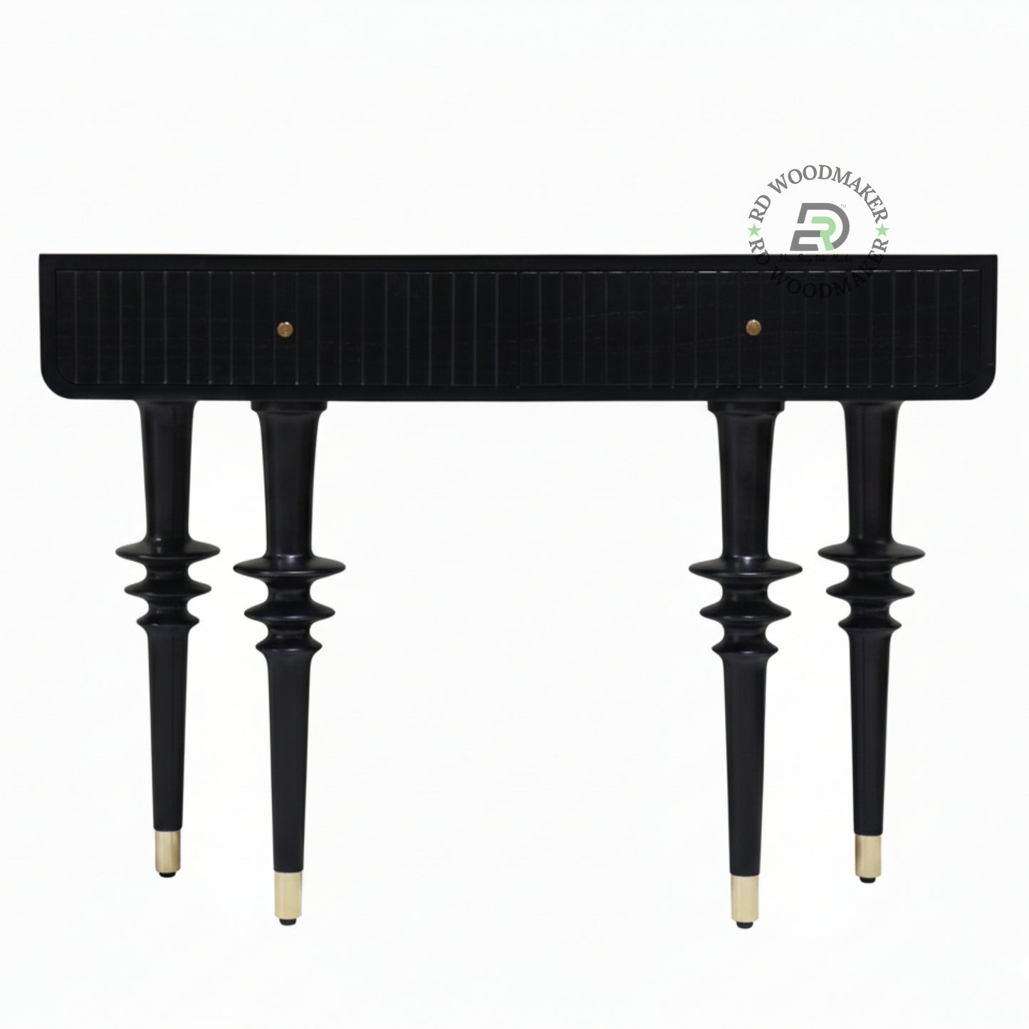BLACK CONTEMPORARY FLUTED LEG CONSOLE TABLE