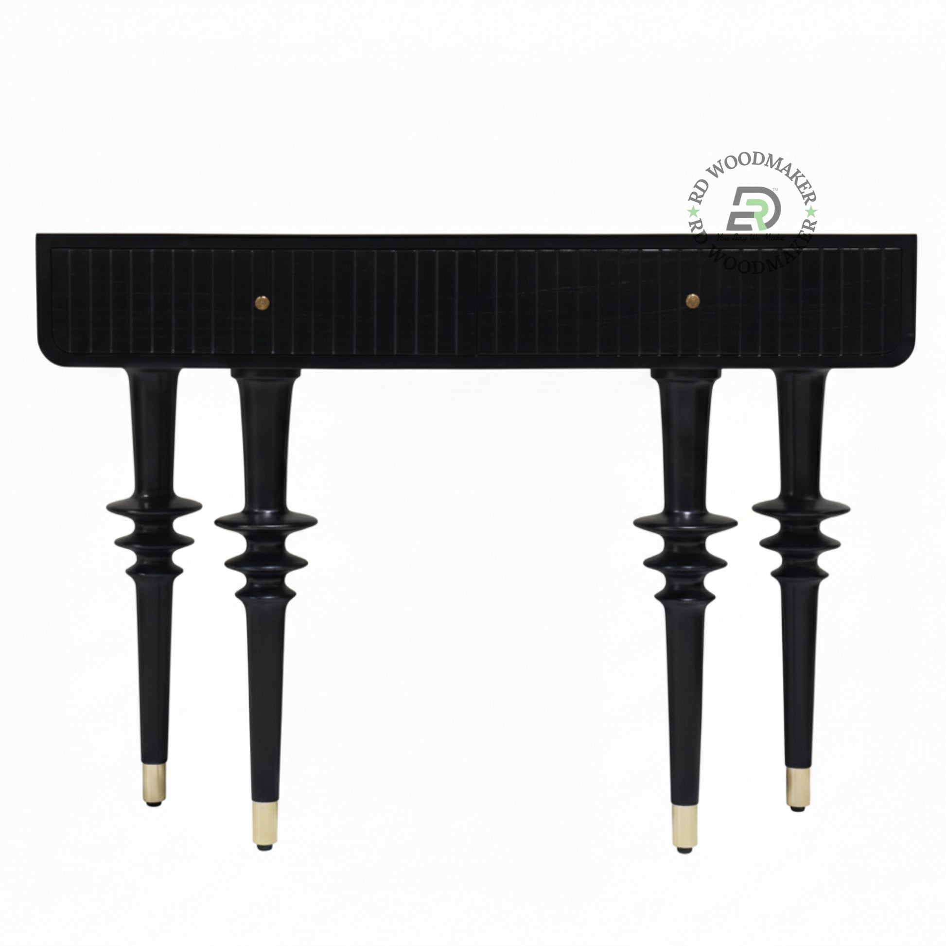 BLACK CONTEMPORARY FLUTED LEG CONSOLE TABLE