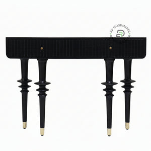 BLACK CONTEMPORARY FLUTED LEG CONSOLE TABLE
