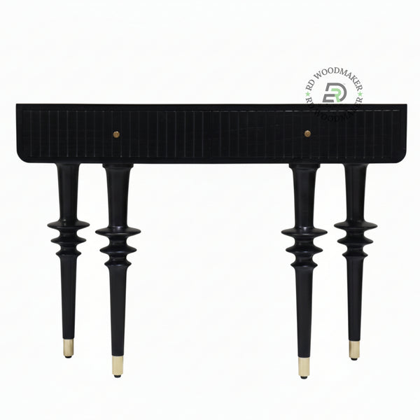 BLACK CONTEMPORARY FLUTED LEG CONSOLE TABLE