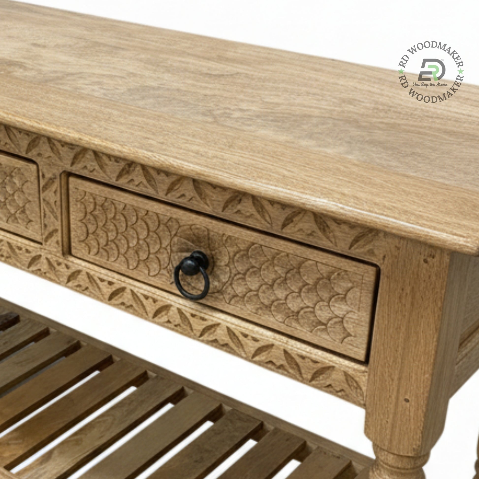 ROYAL HANDCARVED STORAGE CONSOLE TABLE