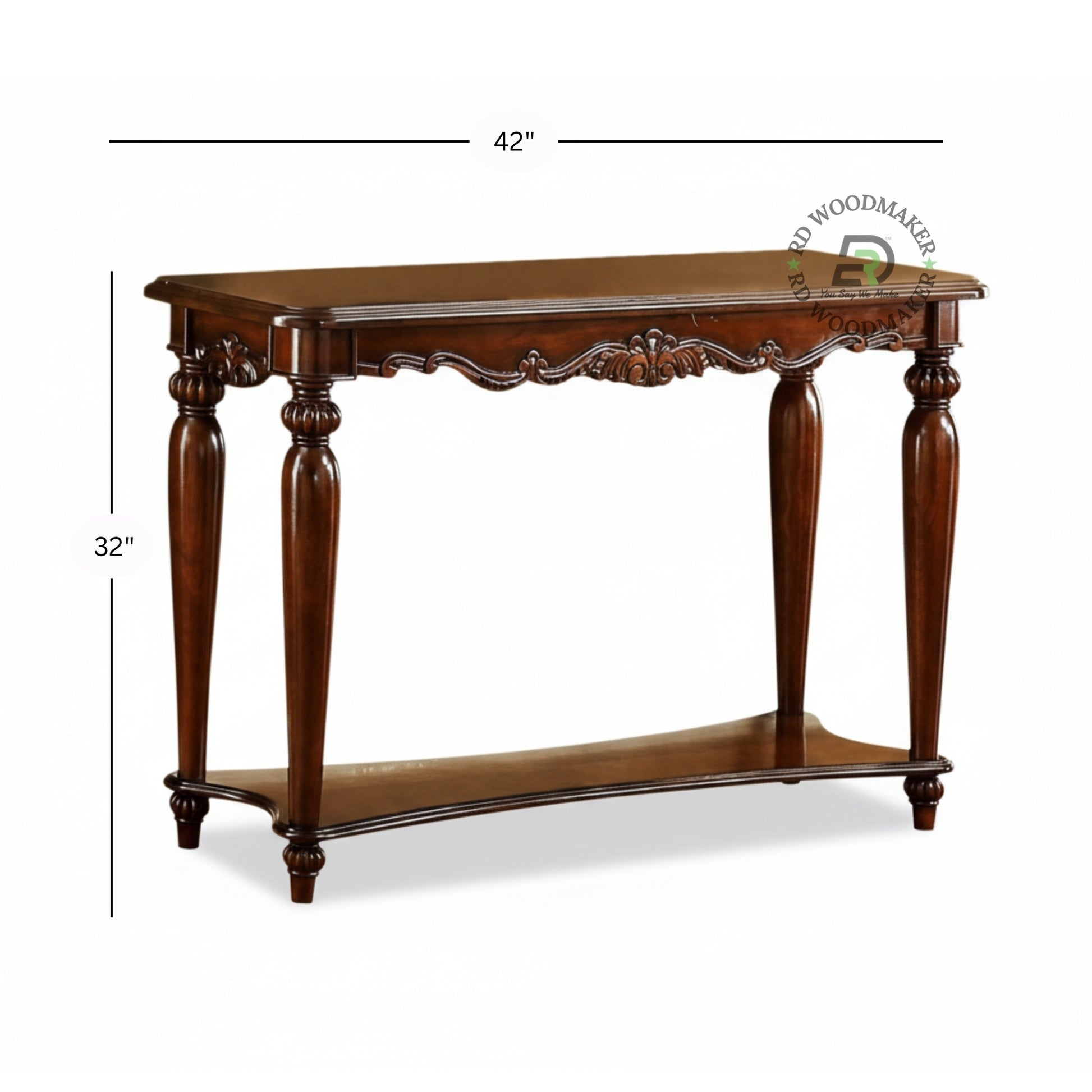 CLASSIC CARVED DOUBLE LEG CONSOLE TABLE