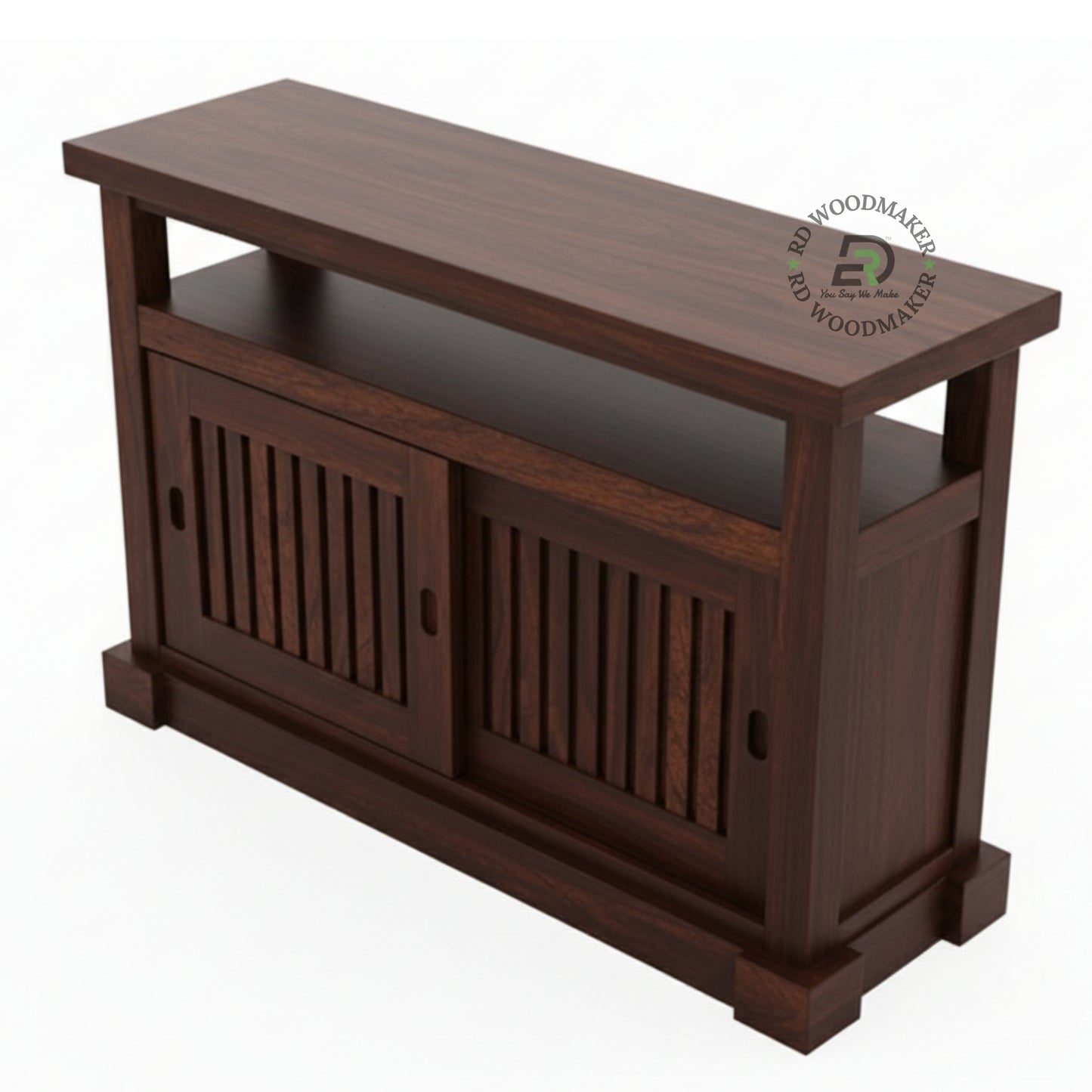 SLIDING PANEL STORAGE CONSOLE TABLE