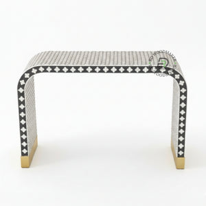 BONE INLAY WATERFALL CONSOLE TABLE