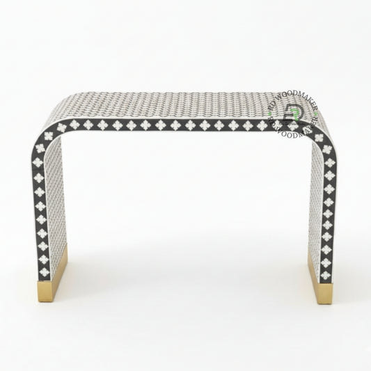BONE INLAY WATERFALL CONSOLE TABLE