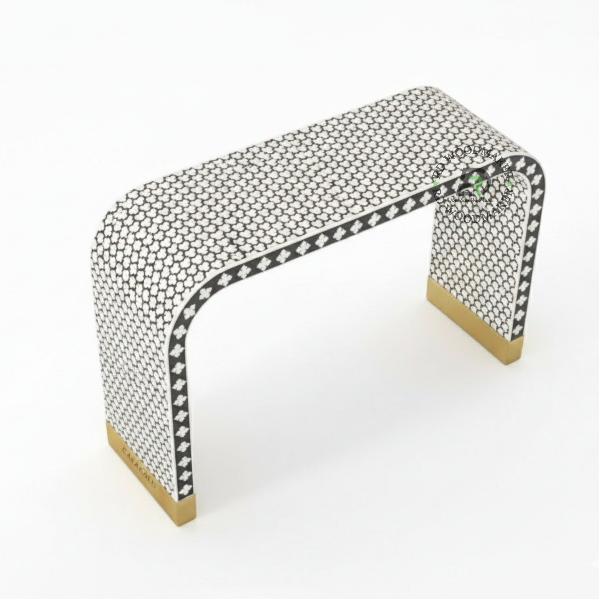 BONE INLAY WATERFALL CONSOLE TABLE