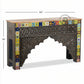 HANDCRAFTED MOSAIC CARVED ARCH CONSOLE TABLE