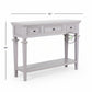 MINIMAL GREY THREE DRAWER CONSOLE TABLE WITH SHELF