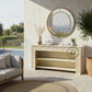 CARVED OPEN SHELF CONSOLE TABLE WITH STORAGE
