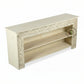 CARVED OPEN SHELF CONSOLE TABLE WITH STORAGE