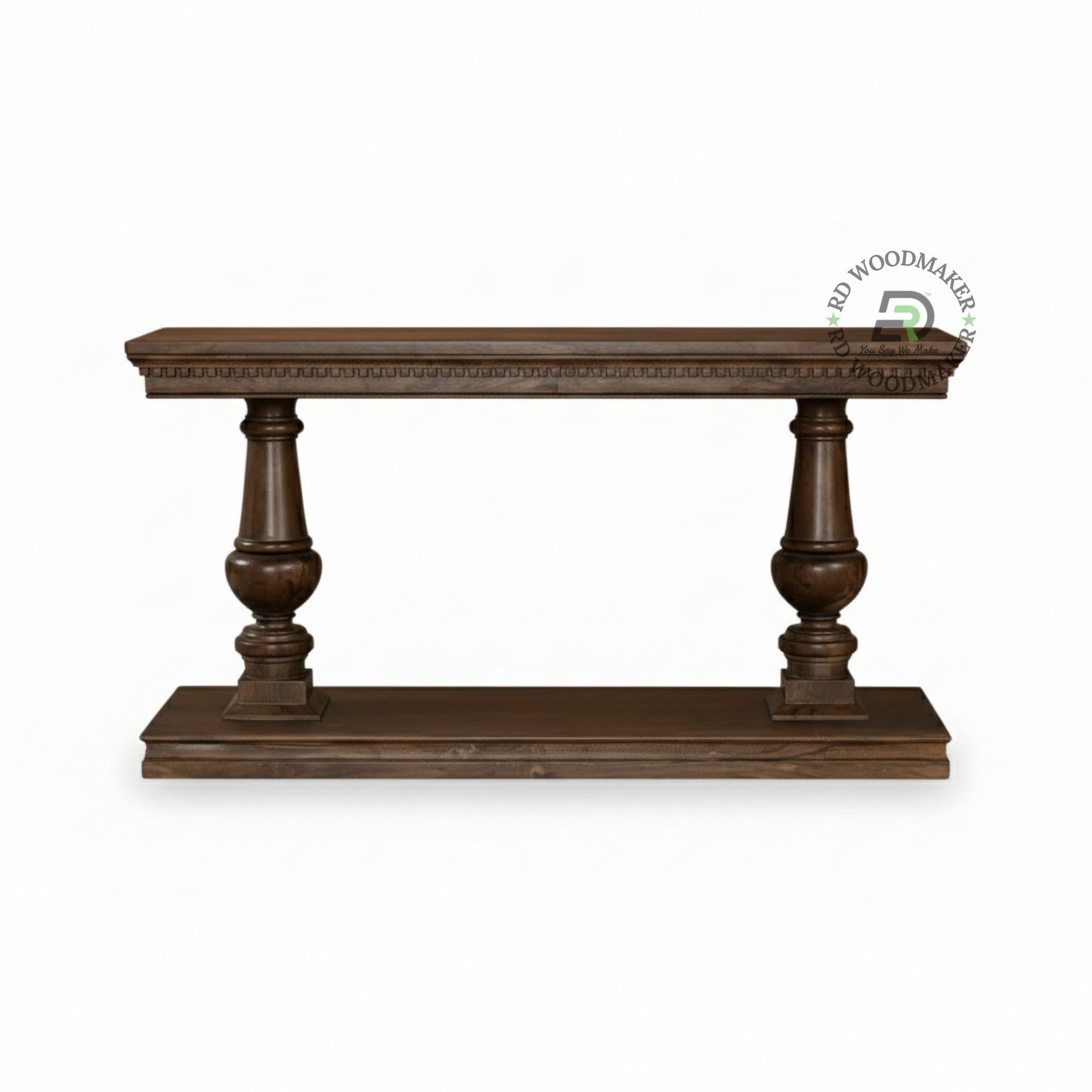 CLASSIC DOUBLE PEDESTAL WOODEN CONSOLE TABLE