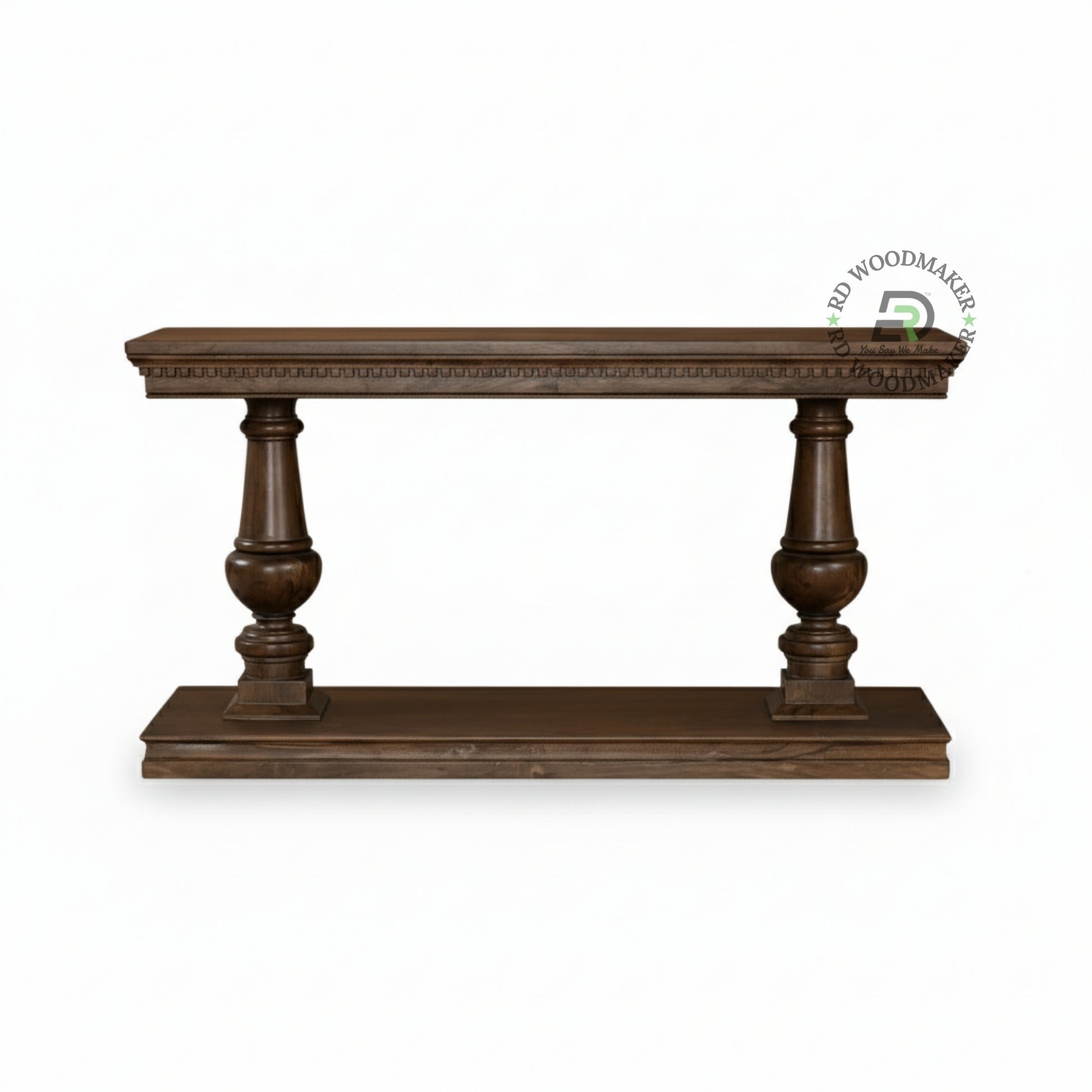 CLASSIC DOUBLE PEDESTAL WOODEN CONSOLE TABLE