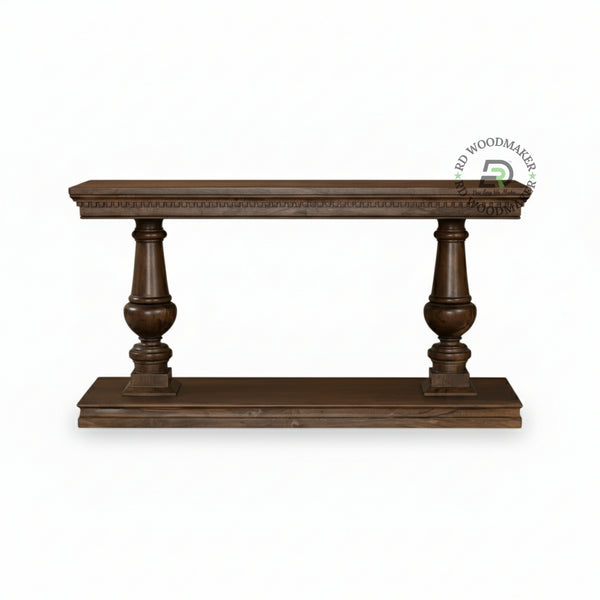 CLASSIC DOUBLE PEDESTAL WOODEN CONSOLE TABLE