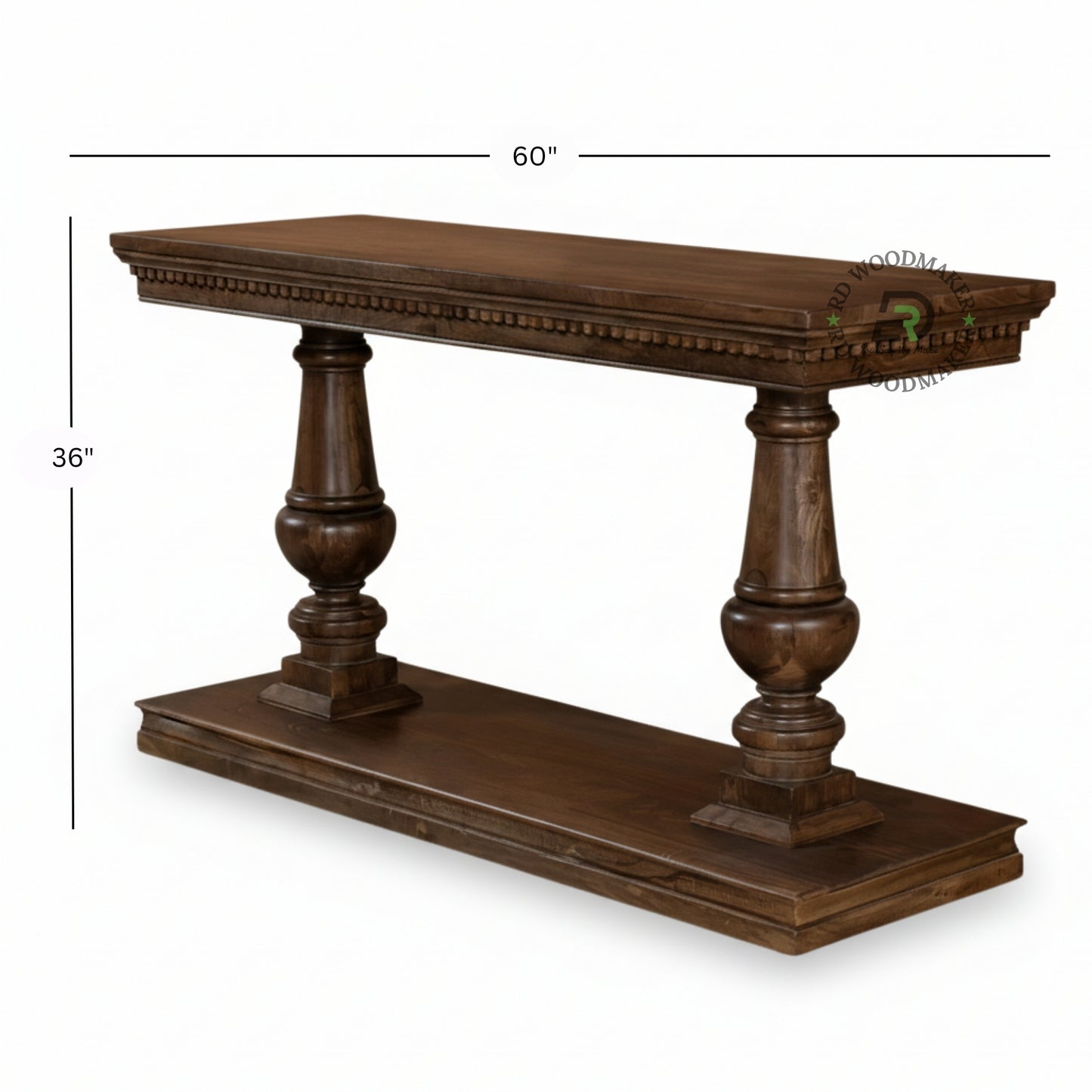 CLASSIC DOUBLE PEDESTAL WOODEN CONSOLE TABLE
