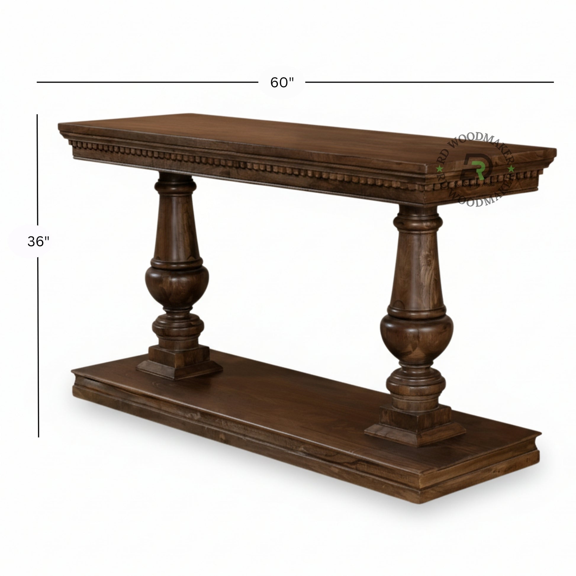 CLASSIC DOUBLE PEDESTAL WOODEN CONSOLE TABLE