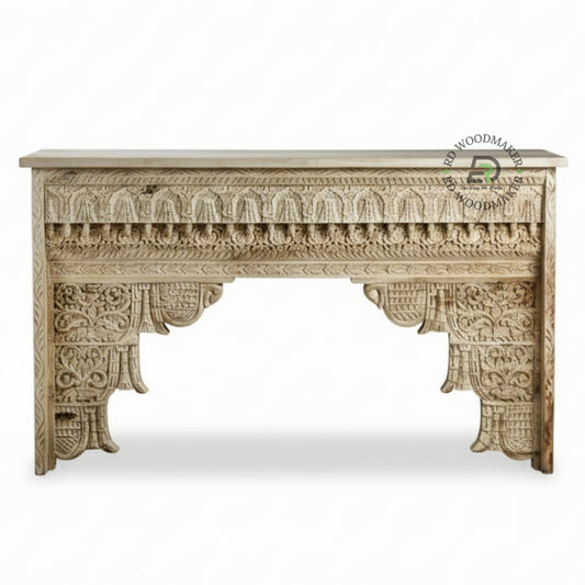 TRADITIONAL HANDCARVED ARCH CONSOLE TABLE