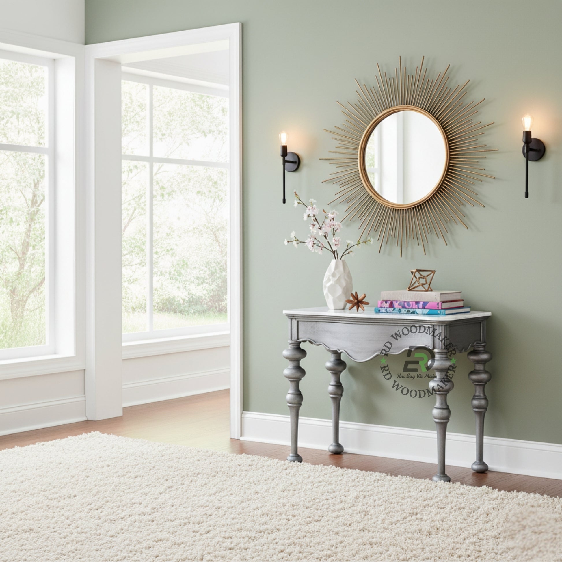 SCULPTED CLASSIC TURNED LEG CONSOLE TABLE