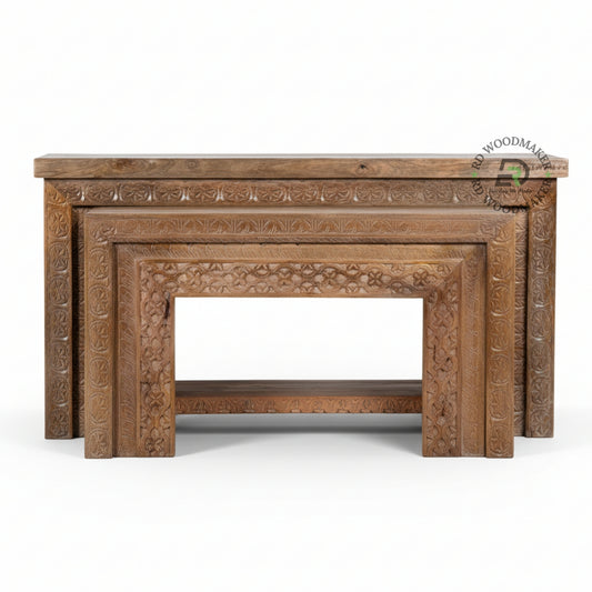 HANDCARVED FRAME STYLE WOODEN CONSOLE TABLE