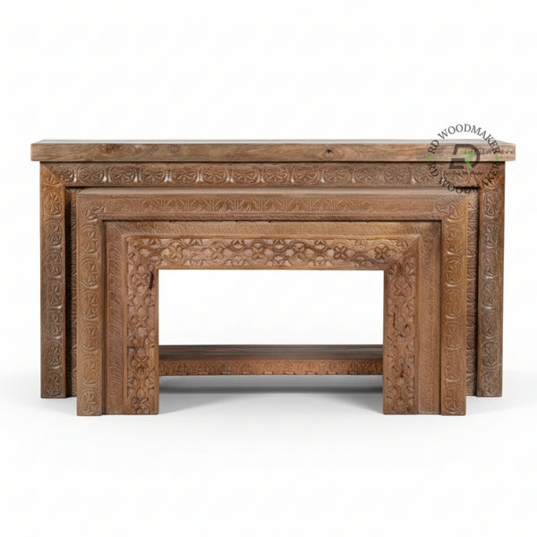 HANDCARVED FRAME STYLE WOODEN CONSOLE TABLE