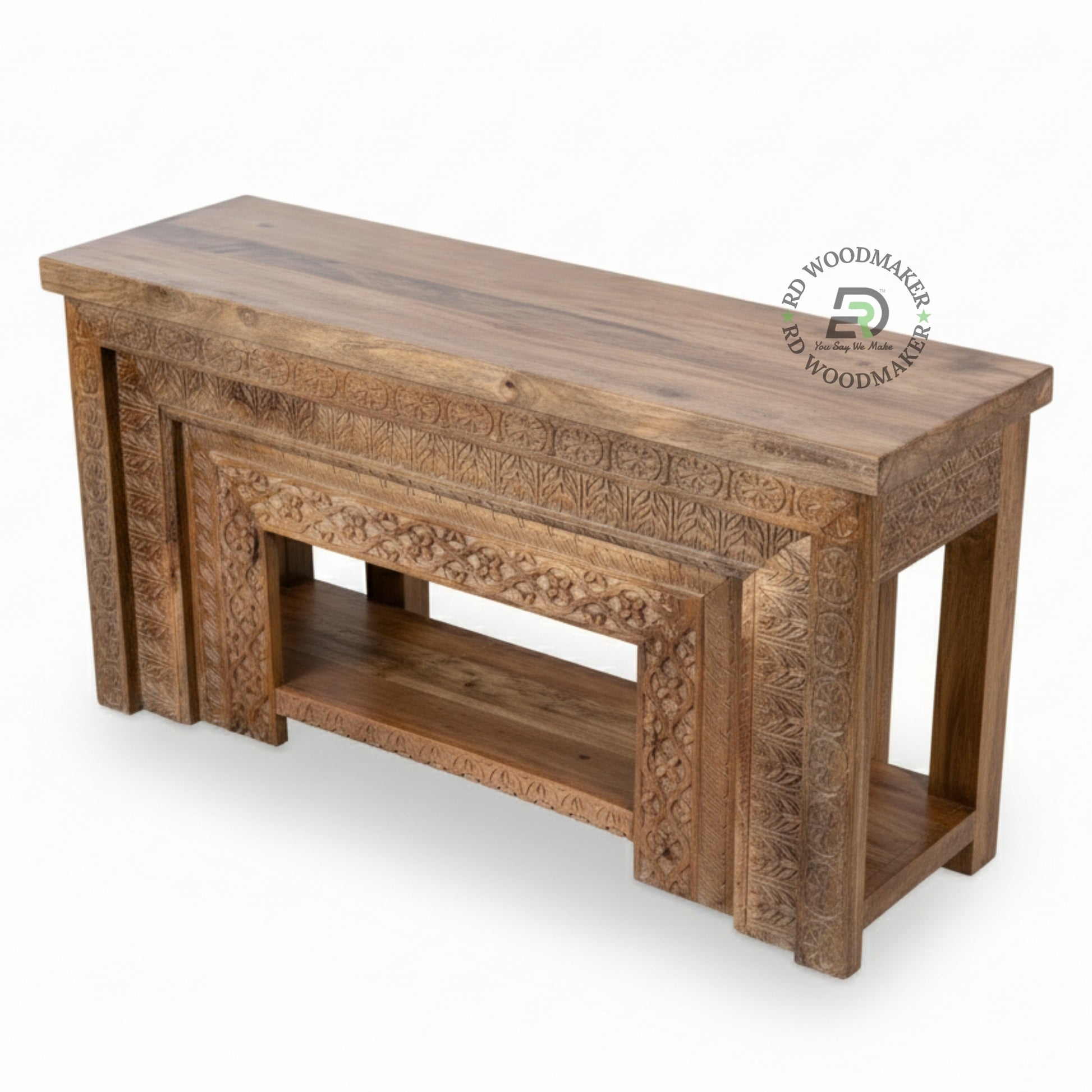 HANDCARVED FRAME STYLE WOODEN CONSOLE TABLE