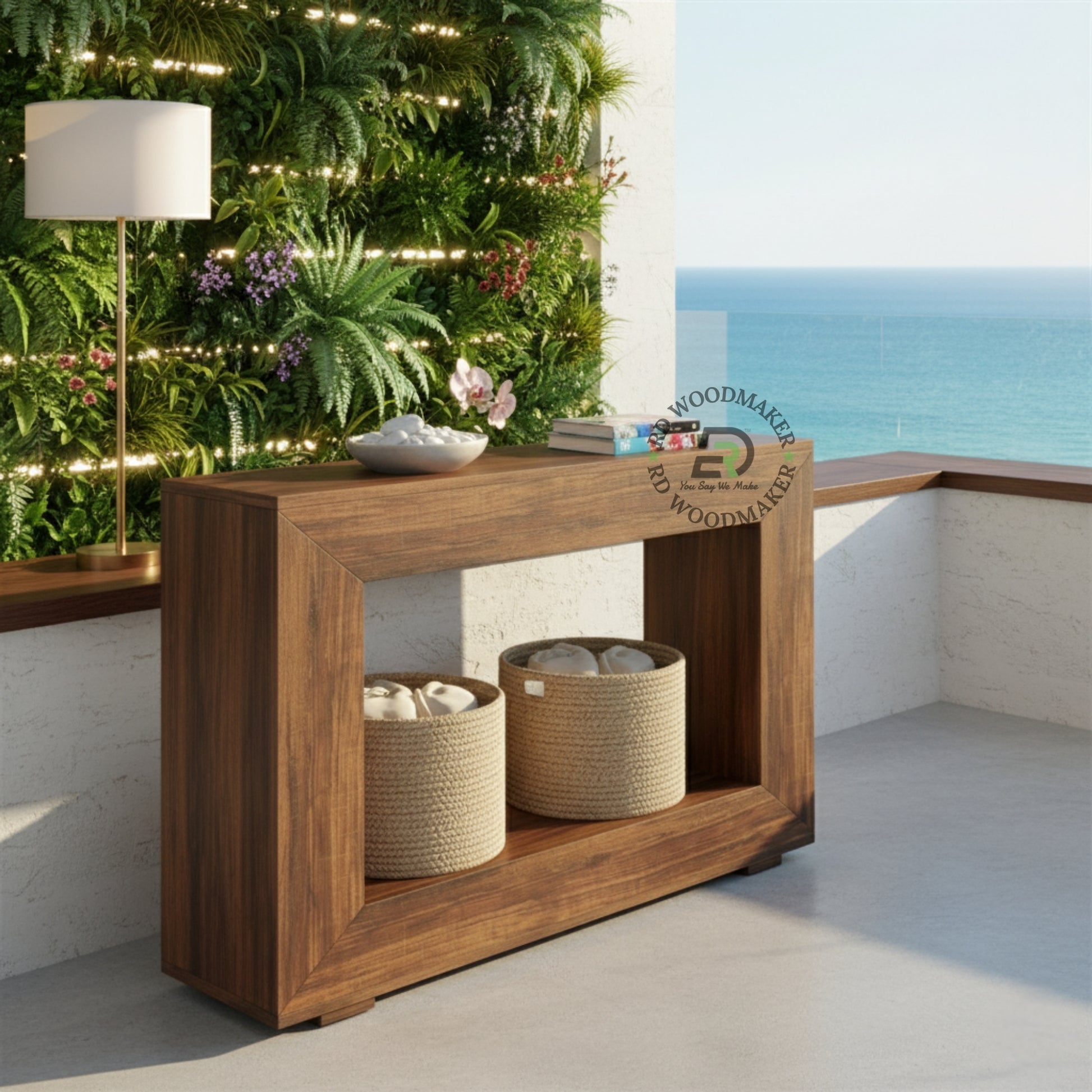 MINIMAL BOX FRAME WOODEN CONSOLE TABLE